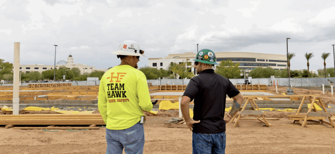 Guys guys looking at a commercial construction project